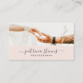 Modern rosa Fotografie Drehbuch Typografie Foto Visitenkarte (Vorderseite)