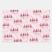 Modern rosa "Frohe Weihnachten" von Ihrer Familie Geschenkpapier Set (Vorderseite)