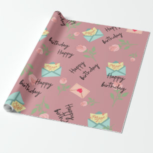 Modern rosa Geburtstagsgeschenk Geschenkpapier