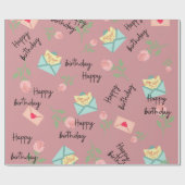 Modern rosa Geburtstagsgeschenk Geschenkpapier (Flach)