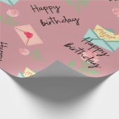 Modern rosa Geburtstagsgeschenk Geschenkpapier (Ecke)