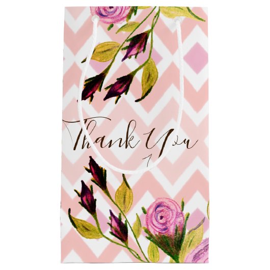 Modern rosa Gemustert Kleine Geschenktüte (Vorderseite)