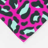 Modern rosa Geparden Leopard Tierdruck Fleecedecke (Ecke)