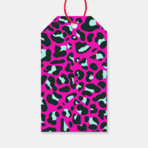 Modern rosa Geparden Leopard Tierdruck Geschenkanhänger