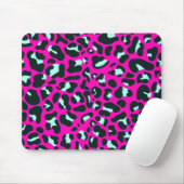 Modern rosa Geparden Leopard Tierdruck Mousepad (Mit Mouse)