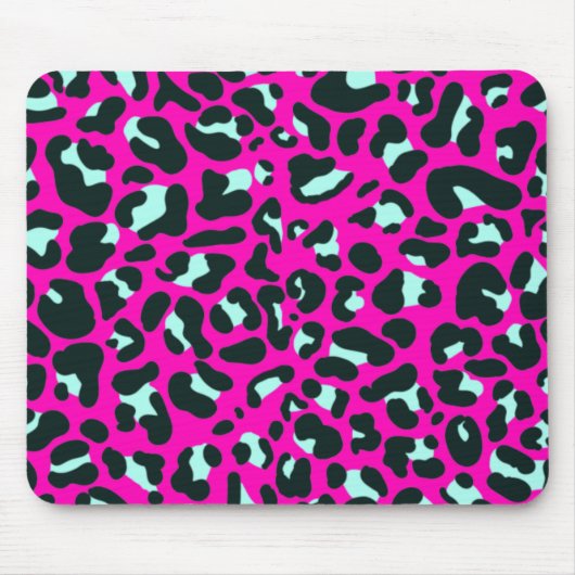 Modern rosa Geparden Leopard Tierdruck Mousepad (Vorne)
