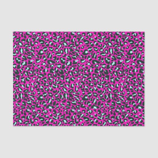 Modern rosa Geparden Leopard Tierdruck Seidenpapier (Vorderseite)