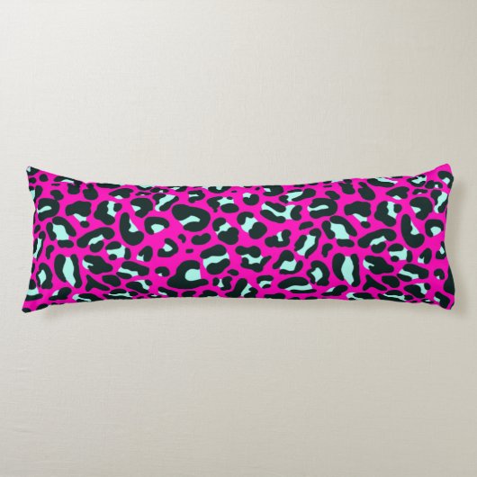 Modern rosa Geparden Leopard Tierdruck Seitenschläferkissen (Vorderseite)