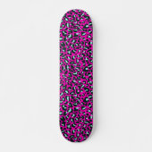 Modern rosa Geparden Leopard Tierdruck Skateboard (Vorne)