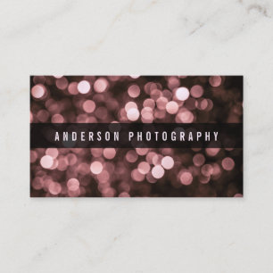 Modern rosa Glitzer Bokeh  Visitenkarte