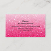 Modern rosa Glitzer Business Card Visitenkarte (Rückseite)