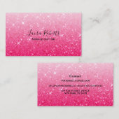 Modern rosa Glitzer Business Card Visitenkarte (Vorne/Hinten)