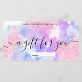 Modern rosa Glitzer lila Aquarellschrift (Vorne/Hinten)