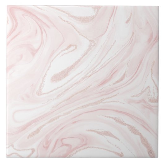 Modern rosa Glitzer Marmor Fliese (Vorderseite)