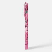Modern rosa Glitzer Marmor iPhone Hülle (Linke Seite)