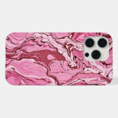 Modern rosa Glitzer Marmor iPhone Hülle (Rückseite (Horizontal))