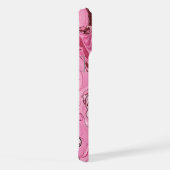Modern rosa Glitzer Marmor iPhone Hülle (Rechte Seite)