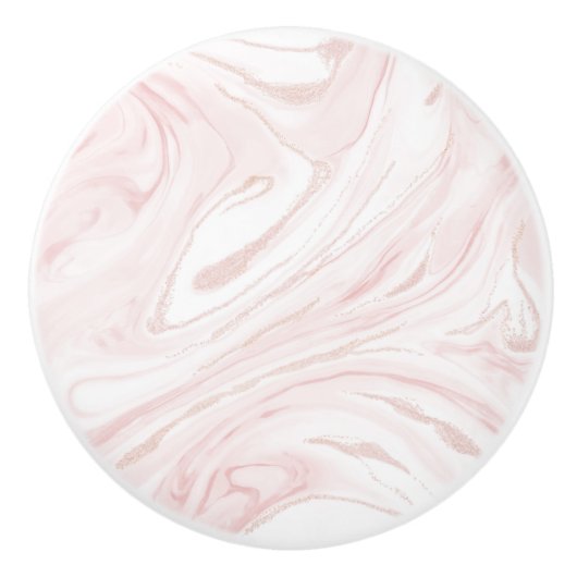 Modern rosa Glitzer Marmor Keramikknauf (Vorderseite)