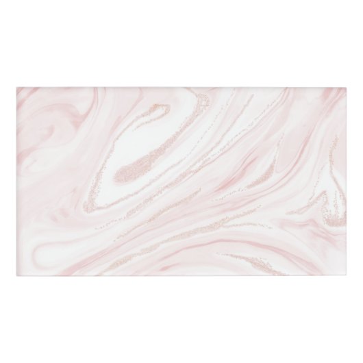 Modern rosa Glitzer Marmor Namenschild (Vorderseite)