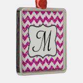 Modern rosa Glitzer Monogram, Initial Ornament Aus Metall (Rechts)