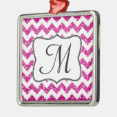 Modern rosa Glitzer Monogram, Initial Ornament Aus Metall (Links)