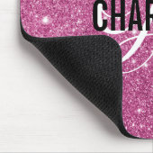 Modern rosa Glitzer Monogramm-Mauspad Mousepad (Ecke)