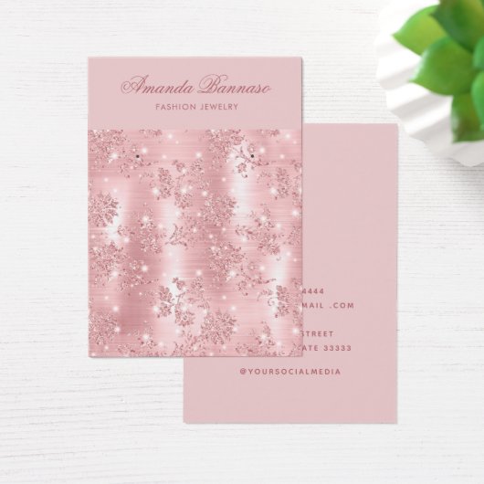 Modern-rosa Glitzer Ohrringe Display Card (Schreibtisch)