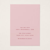 Modern-rosa Glitzer Ohrringe Display Card (Rückseite)