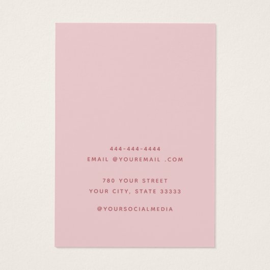 Modern-rosa Glitzer Ohrringe Display Card (Rückseite)