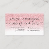 Modern rosa Glitzer ombre beruflich Terminkarte (Rückseite)