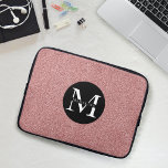 Modern rosa Glitzer Sparkeller Monogram Name Laptopschutzhülle<br><div class="desc">Modernes,  rosa Funkeln/Glitzer Design mit individuellem mit Monogramm Namen und Initial.</div>