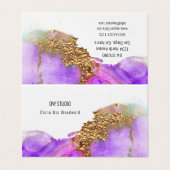 Modern rosa Gold Ink Business Card Visitenkarten (Außenseite Aufgefaltet)