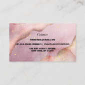 Modern rosa Gold Watercolor Business Card Visitenkarte (Rückseite)