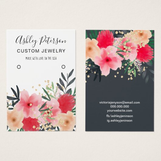 Modern rosa, grüngrüne Ohrring (Vorne & Hinten)