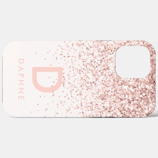 Modern rosa gürteliger Glitzer Case-Mate iPhone Hülle (Rückseite (Horizontal))