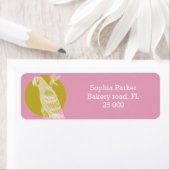 Modern rosa gürteliger Vogelpapagei Rücksendeadres (Insitu)