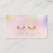Modern rosa, holografische Ober-Rosa-Wimpern Visitenkarte (Vorderseite)