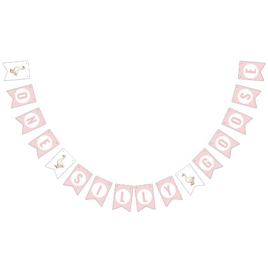 Modern rosa Kariert ein Albernes Gänse Erster Gebu Wimpelkette (Alle)