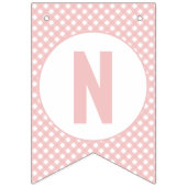 Modern rosa Kariert ein Albernes Gänse Erster Gebu Wimpelkette (Dritte Fahne)