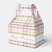 Modern rosa Kariert Gemustert Geschenkschachtel (Rückseite)