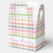 Modern rosa Kariert Gemustert Geschenkschachtel (Geöffnet)