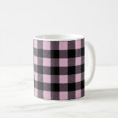Modern rosa Karierter Karo Kaffeetasse (VorderseiteRechts)