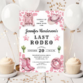 Modern rosa Last Rodeo Bachelorette Einladung