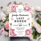 Modern rosa Last Rodeo Bachelorette Einladung