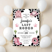 Modern rosa Last Rodeo Bachelorette Einladung