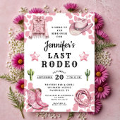 Modern rosa Last Rodeo Bachelorette Einladung