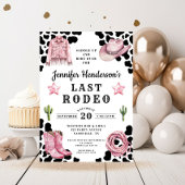 Modern rosa Last Rodeo Bachelorette Einladung