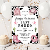 Modern rosa Last Rodeo Bachelorette Einladung