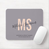 Modern rosa Lavendel Script Monogram Name Mousepad (Mit Mouse)