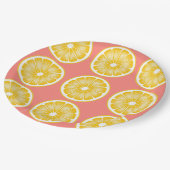 Modern rosa Lemonade & gelb Pappteller (Schrägansicht)